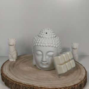 Quemador Buddha Blanco y Wax Melt