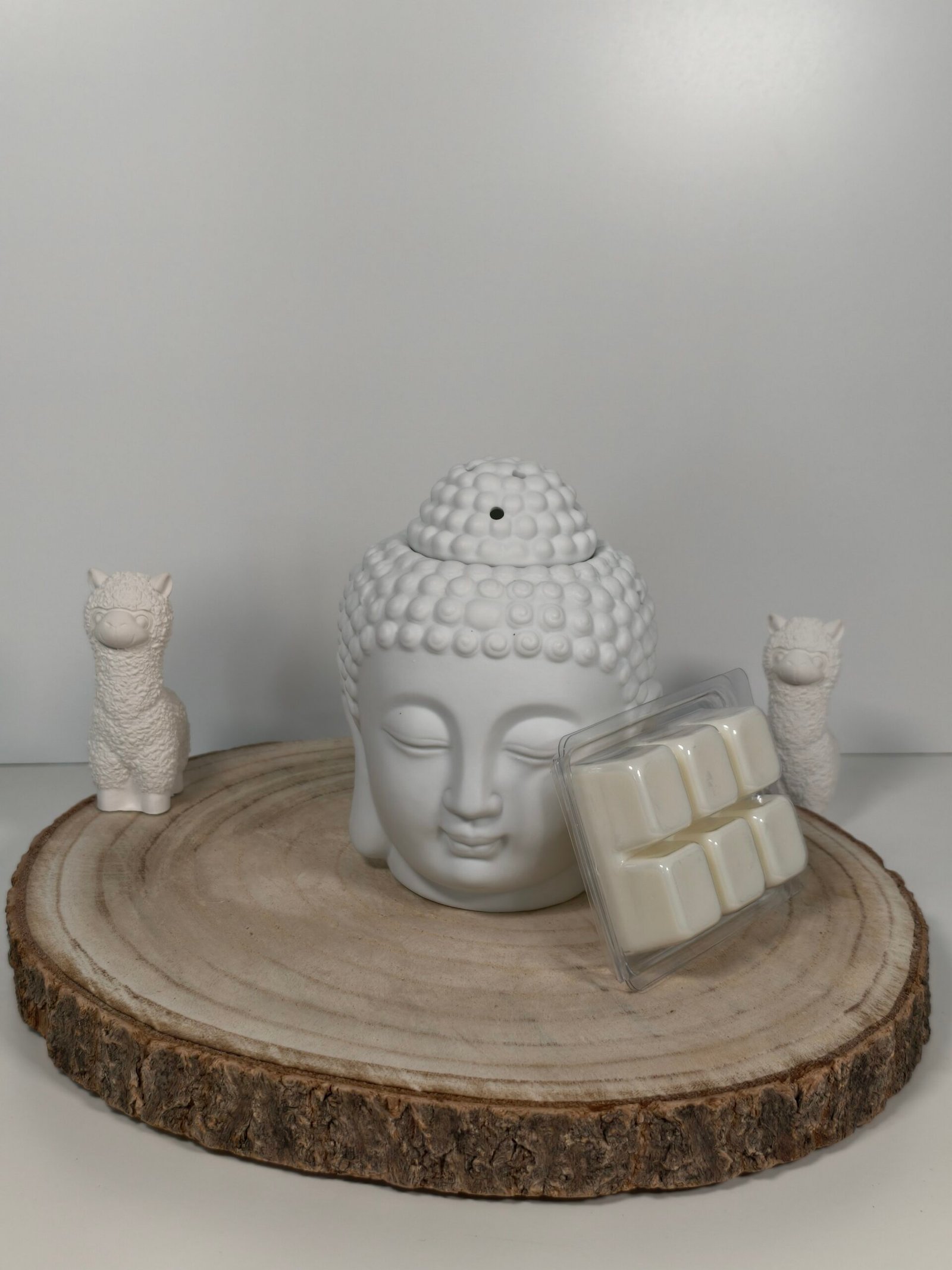 Quemador Buddha Blanco y Wax Melt