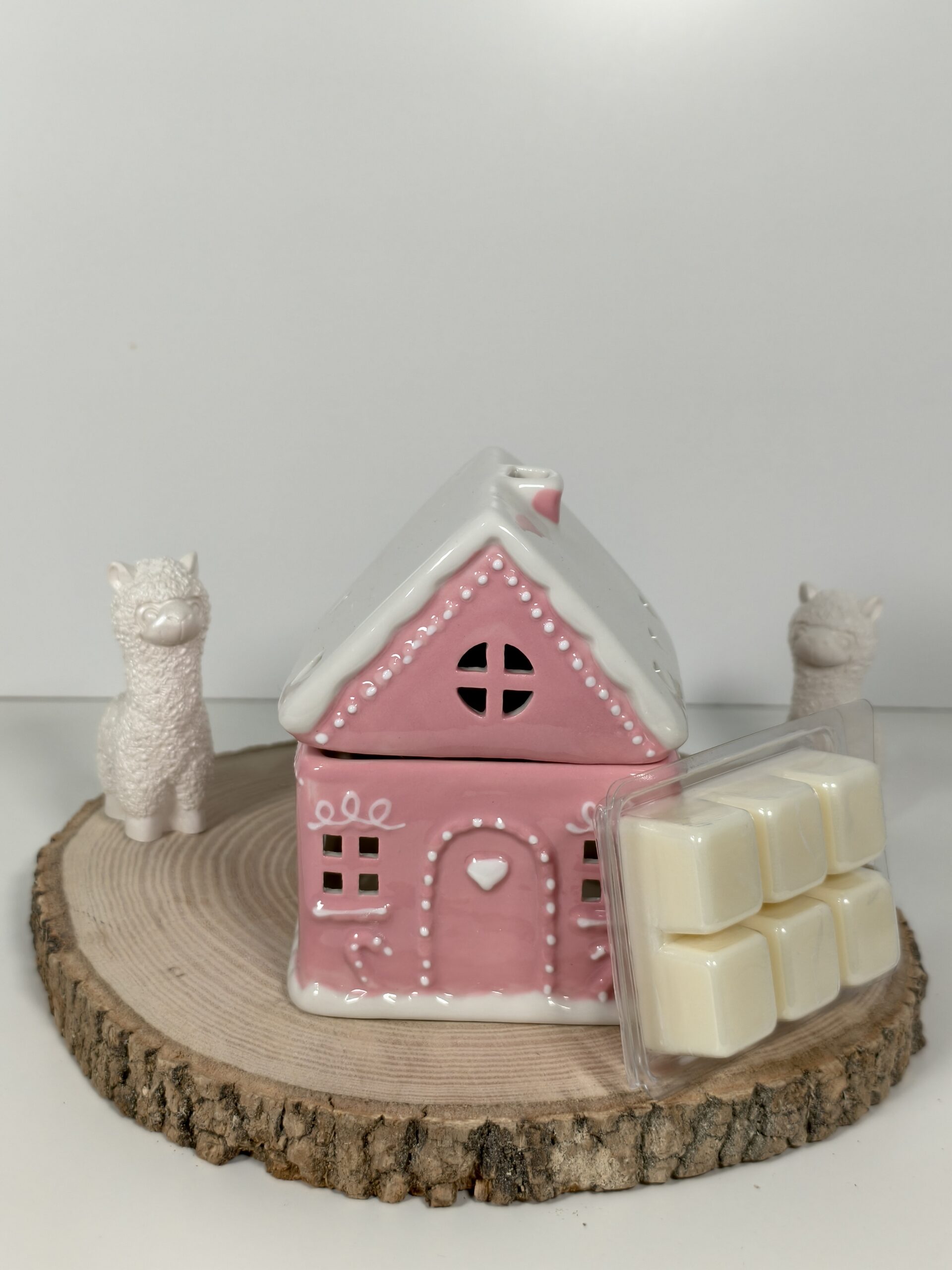 Quemador Casita de Jengibre Rosa y Wax Melt